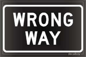 Highwaysign Wrong Way Car Decal