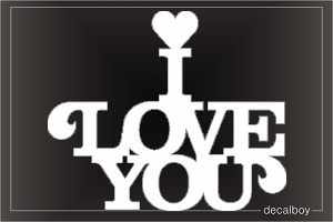 Love You Car Decal