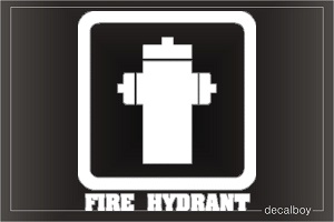 Fire Hydrant Sign Car Decal