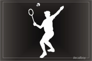 Badminton Player Hitting Window Decal