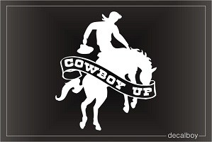 Cowboyup Horse Car Window Decal