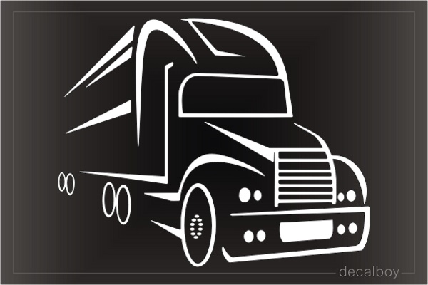 Semi Truck With Trailer Decal