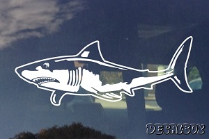 Shark White Window Decal