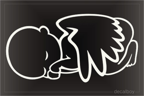 Sleeping Baby Angel With Wings Decal