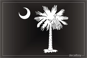 South Carolina Flag Palmetto Tree Crescent Moon Decal