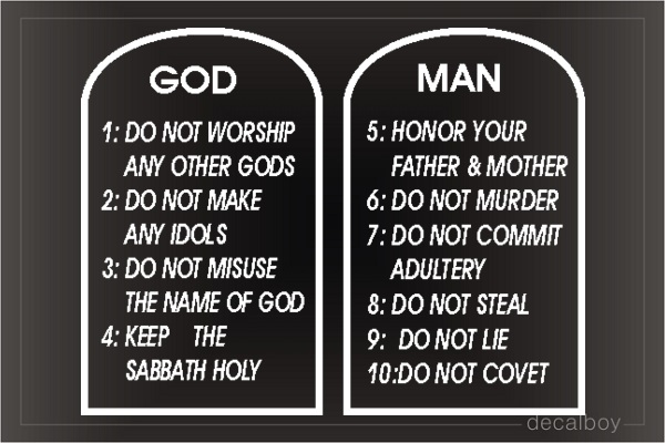 Ten Commandments Window Decal