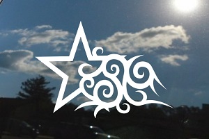 Tribal Tattoo With Star Die-cut Decal