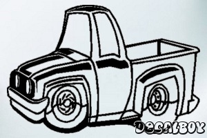 Lowered Pickup Truck Toy Window Decal