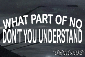 What Part Of No Dont You Understand Vinyl Die-cut Decal
