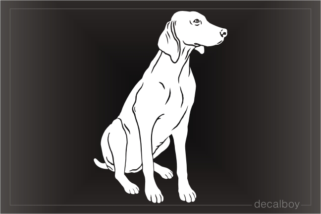 Weimaraner Pointer Dog Sitting Decal