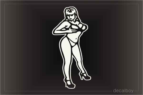 Woman Holding Breasts Car Window Decal