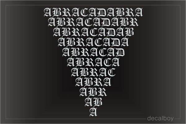 Alchemy Abracadabra Symbol Decal