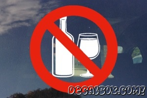 Alcoholic No Alcohol Symbol Decal