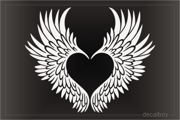 Angel Wings Heart Decal