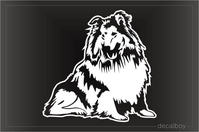 Rough Collie Sitting Window Decal