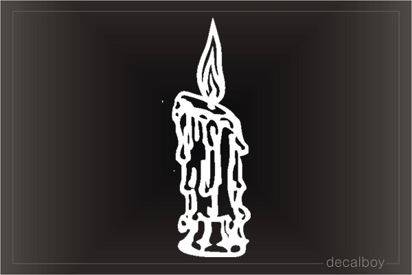 Burning Candle Flame Car Decal