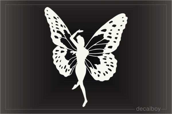 Butterfly Girl Woman Decal