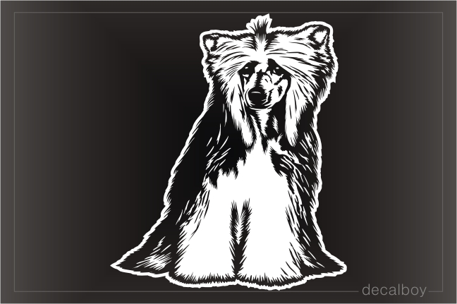 Chinese Crested Powder Puff Dog Decal