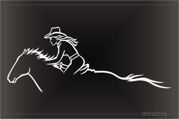 Cowgirl Fast Horse Decal