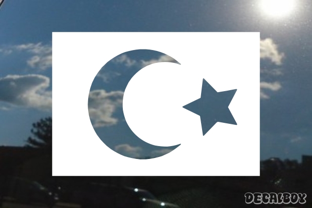 Crescent Moon Islam Flag Symbol Car Decal