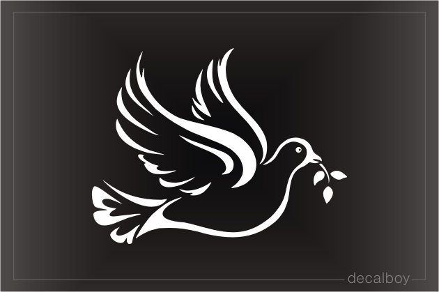 Dove Carrying Olive Branch Decal