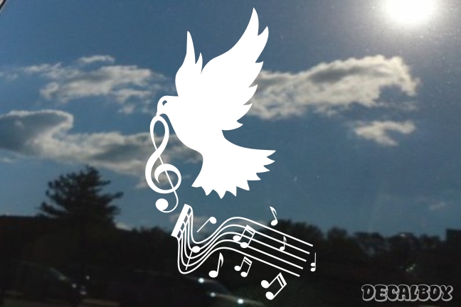 Dove Music Notes Decal