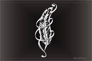 Feather In Ribbon Decal