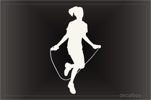 Girl Jumping Rope Decal