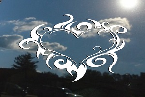 Gothic Heart Flames Decal