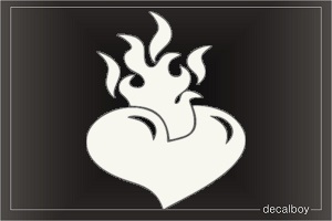Heart Flames Coming Out Decal