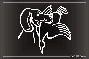Hunting Dog Holding Duck Decal