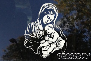 Madonna With Child Jesus Window Decal