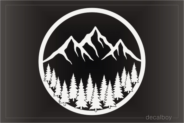 Mountain Forest Circle Decal