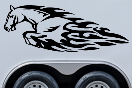 Mustang Flames Trailer Decal