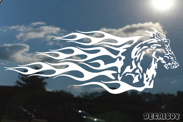 Mustang Horse Flames Decal