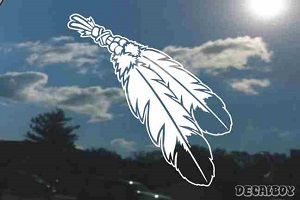 Native American Indian Eagle Feathers Beads Decal
