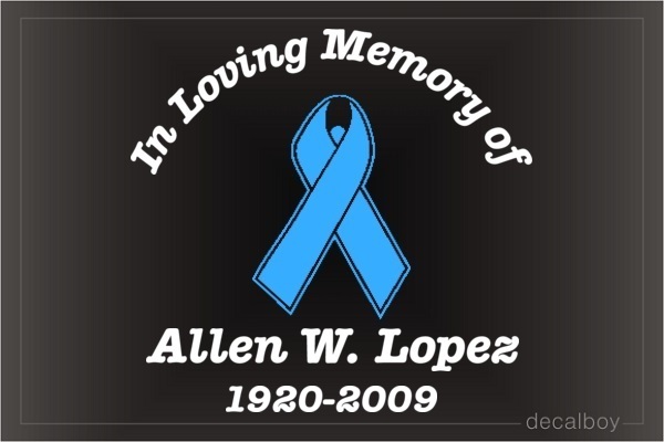 Prostate Cancer Ribbon Memorial Car Decal
