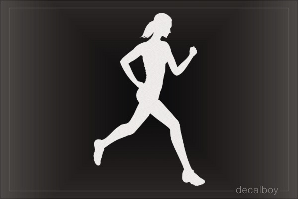 Running Jogging Girl Window Decal