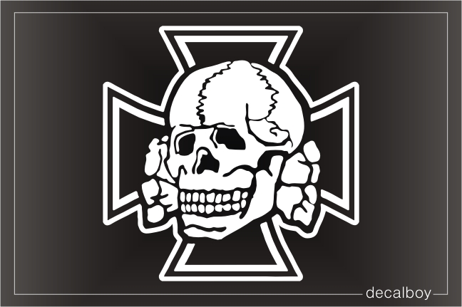 Skull Iron Cross Decal