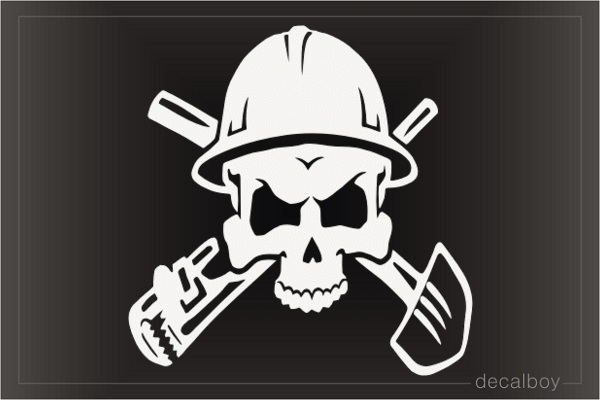 Skull Pipewrench Shovel Decal
