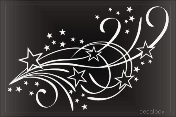 Stars Swirling Cattails Decal