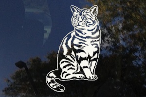 Stripped Tabby Cat Car Window Decal