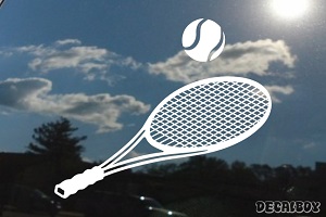 Tennis Racket With Ball Window Decal