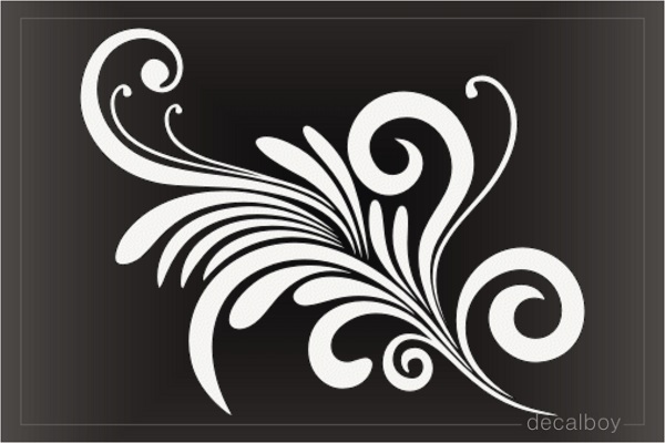 Tribal Floral Scroll Decal