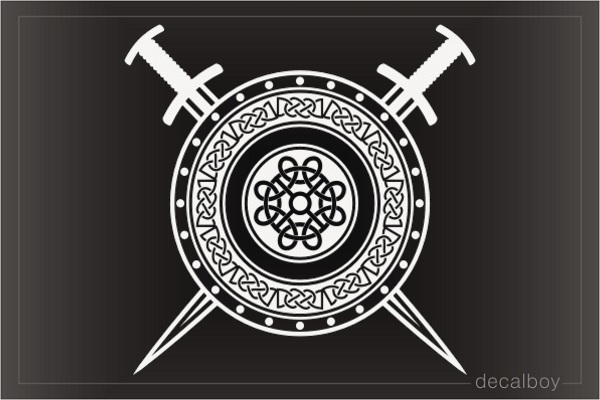 Viking Crossed Swords And Shield Decal