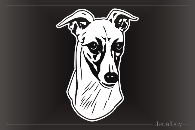 Whippet Dog Head Decal