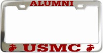 Alumni USMC Chrome License Frame