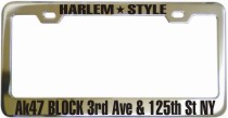 Harlem Style Chrome License Frame