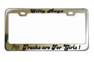 Silly Boys Trucks Frame 2 Chrome License Frame