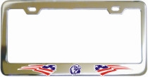 USA Flag Eagle Chrome License Frame